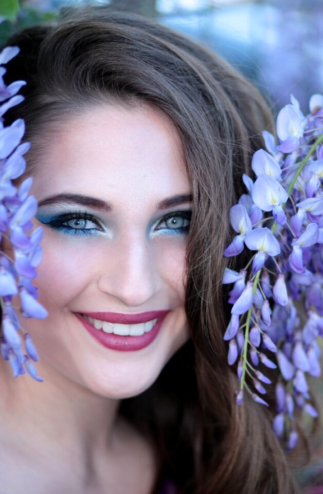 Blue eyes smile beauty