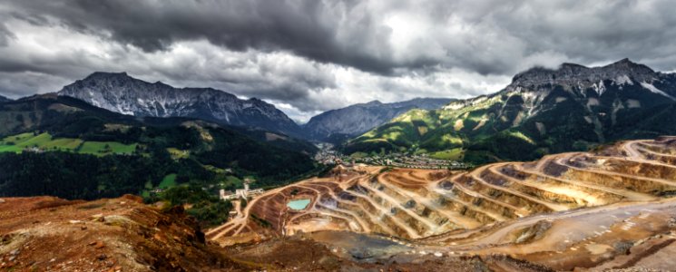 mountain range with terraces photo