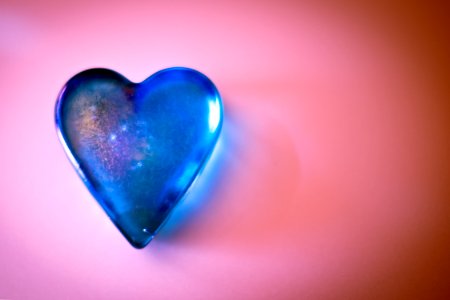 blue glass heart photo