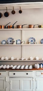 white wooden cabinet photo