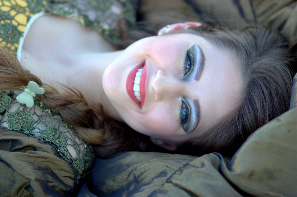 Blue eyes smile joy