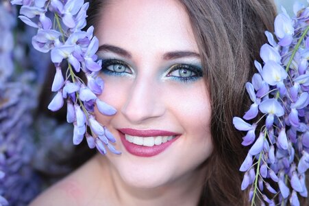Blue eyes smile beauty