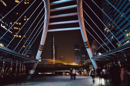 Night, City, People