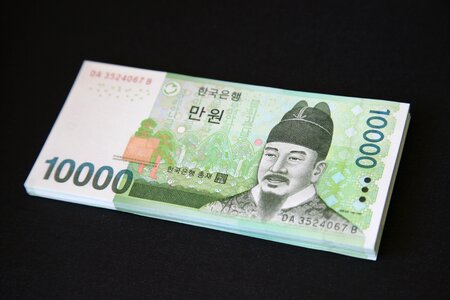 10 000 usd krw korea money