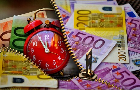 Clock alarm clock money