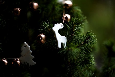 white deer Christmas tree decoration photo