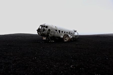 crushed gray airplane