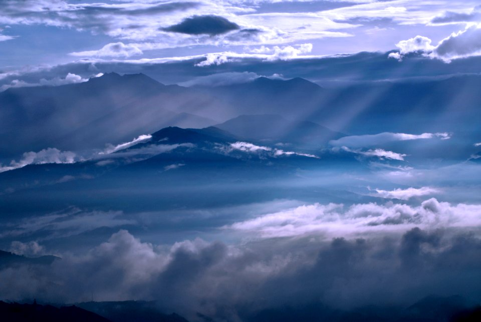 silhouette of mountains photo