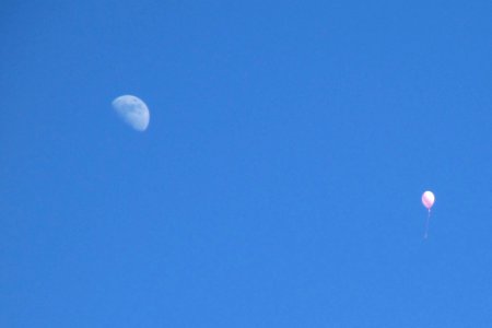 Blue sky, Balloon, Moon