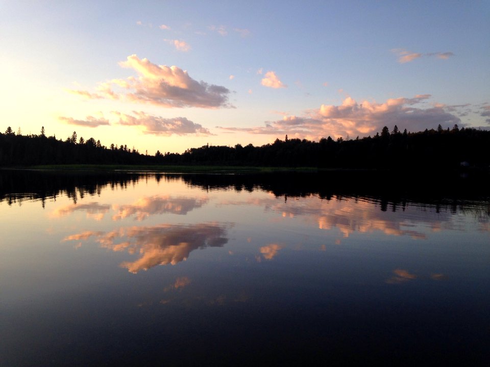Reflection, Sunset, Clouds