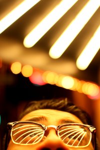 Looking up, Man, Reflection