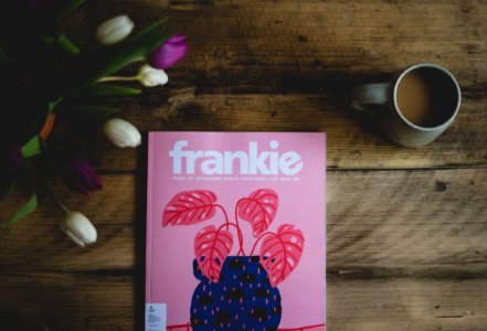 Frankie book near a cup of coffee photo