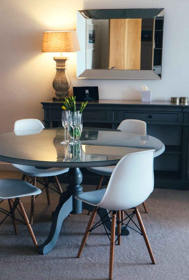 black-and-white 5-piece dining set