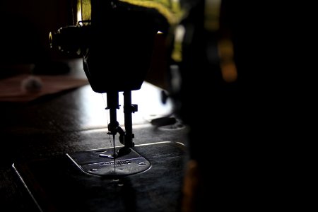 black treadle sewing machine photo