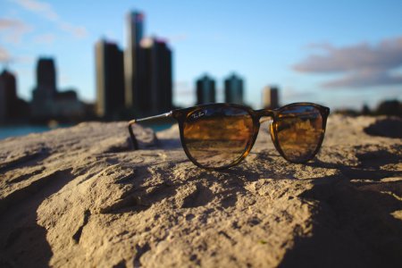 black Ray-Ban framed sunglasses photo