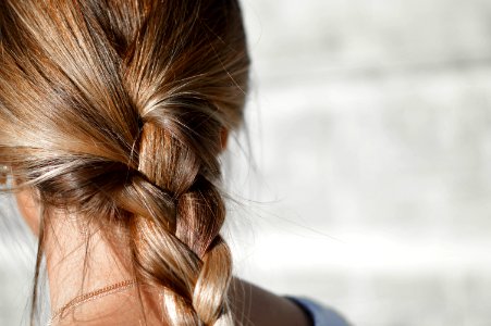 woman with braid hair photo