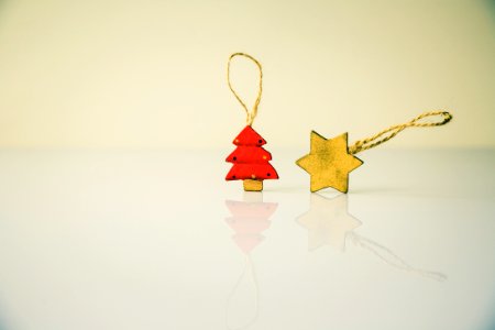 star and red tree Christmas tree ornaments photo