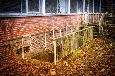 Abandoned stairs railing