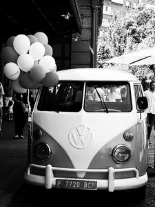 Hippie volkswagen bank and black
