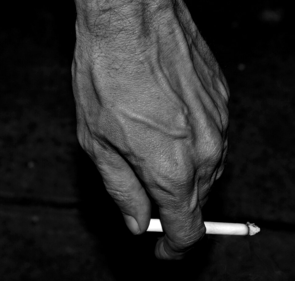 Male smoking black smoke