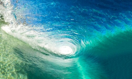Blue surf barrel photo