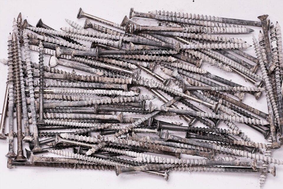 Screws rectangle white background