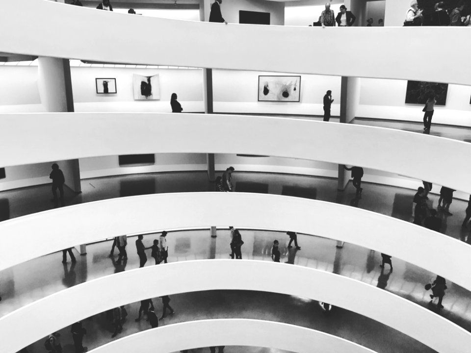 grayscale photograph of building