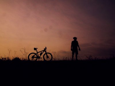 Biker, Bike, Silhouettes photo