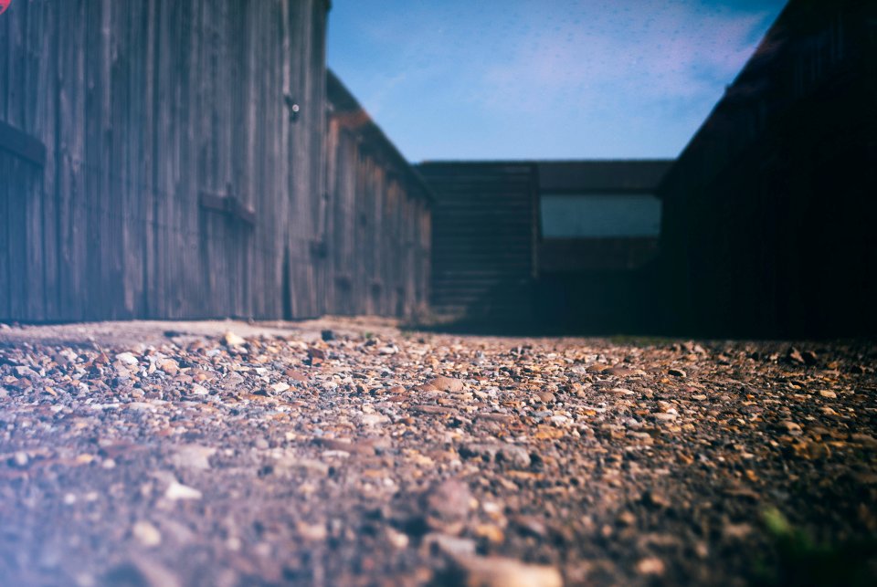 Loghouse, Vintage, Gravel