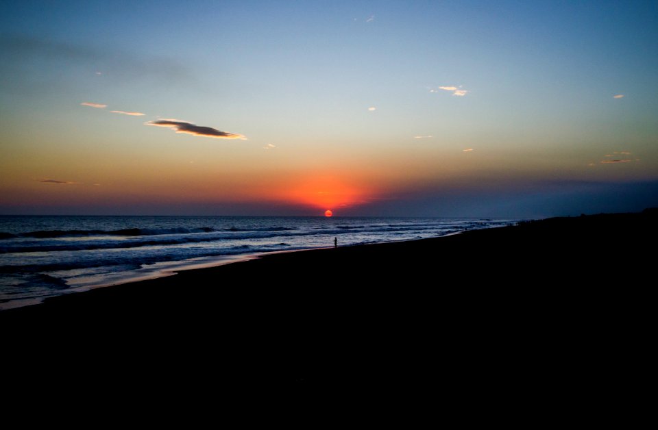 sun set over the horizon