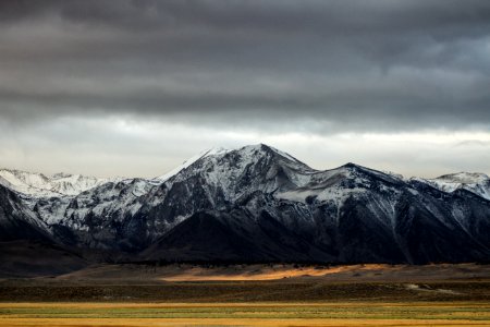 snow-covered mountain under cloudy sky during daytime photo