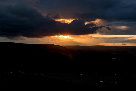 aerial photography of ridge during golden hour photo