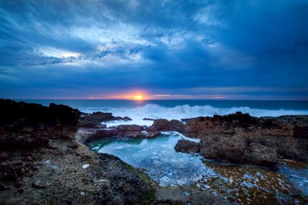 landscape photography of ocean waves photo