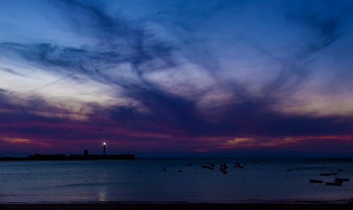 silhouette of people on beach during sunset photo