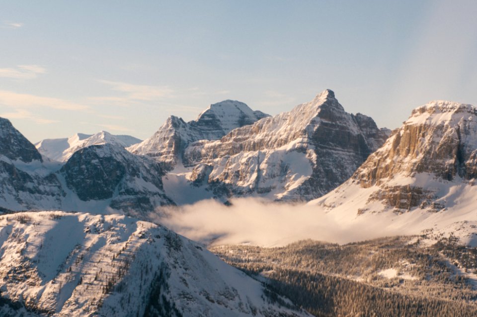 mountain covered with snow photo