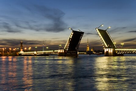 St petersburg russia bridge river photo