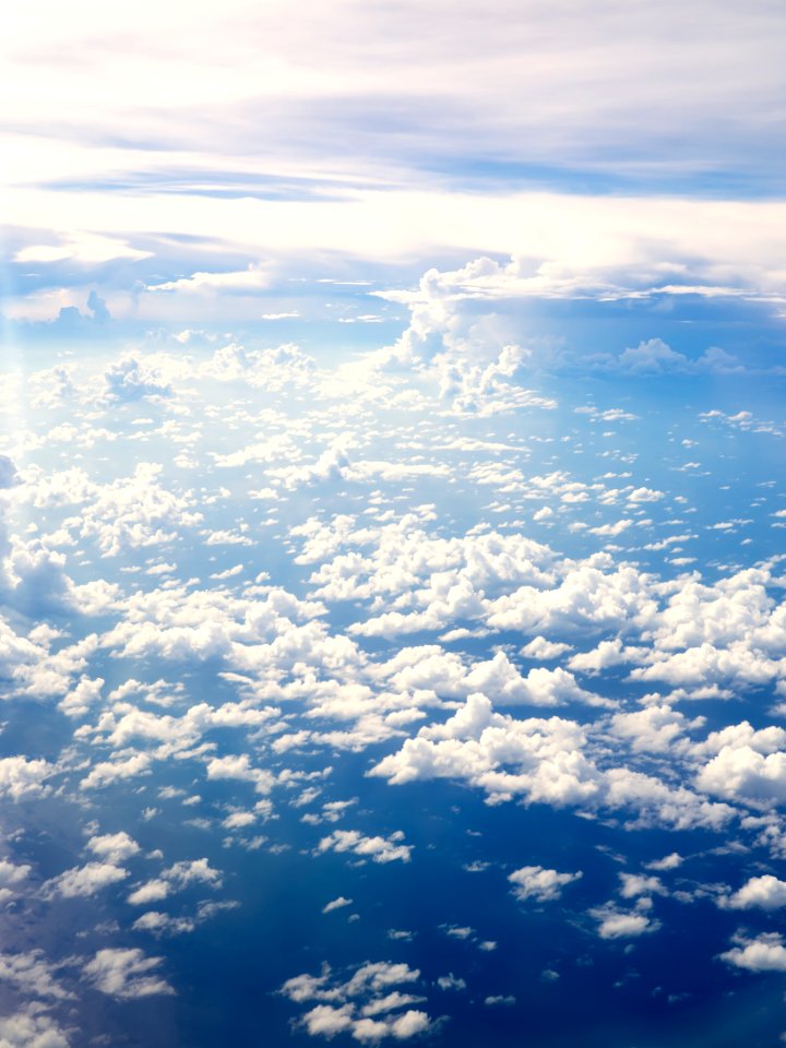 Blue, Airplane view, Ocean