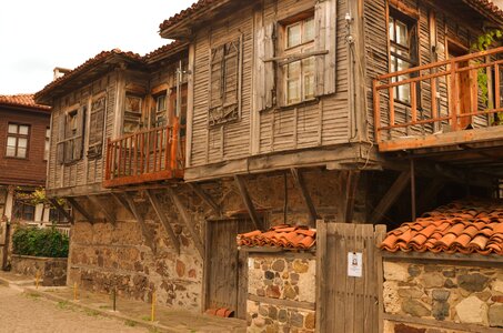 City street old house photo