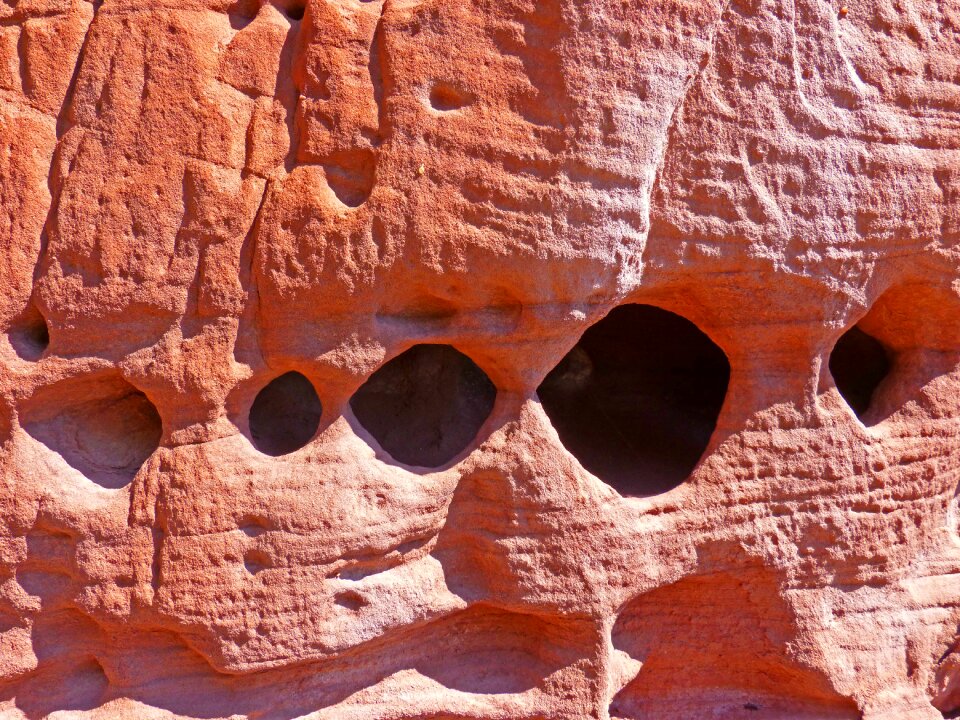 Holes abstract forms red stoneware