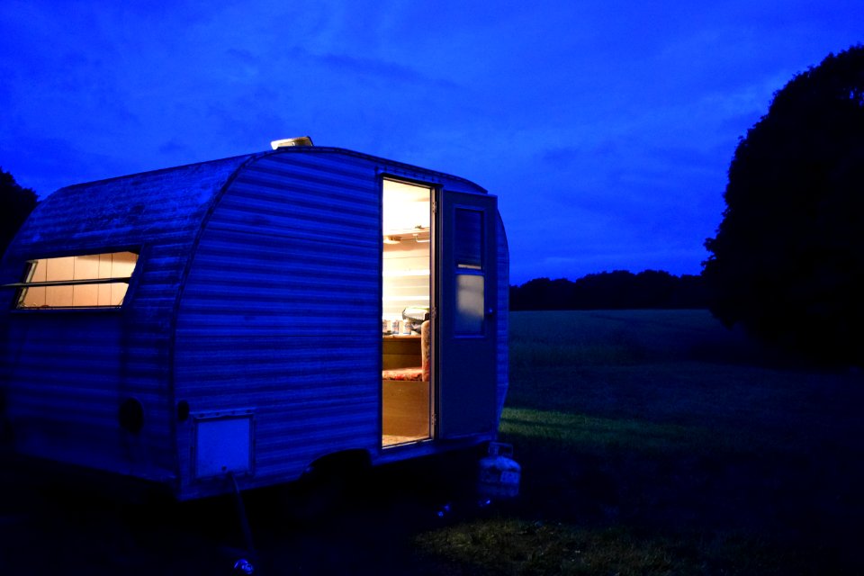 Lights, Night, Camper photo