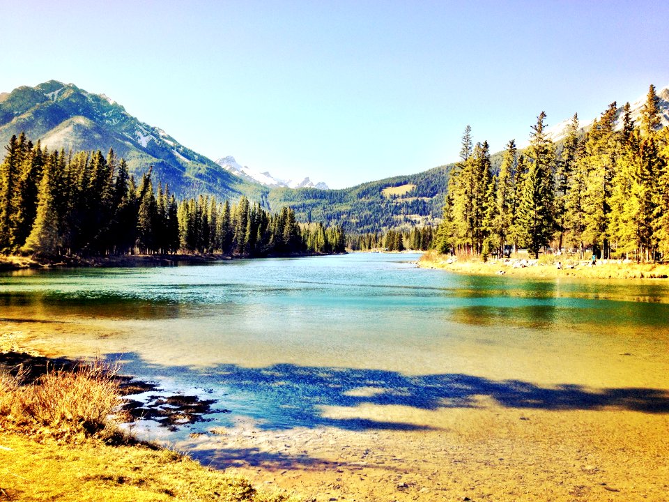 Snow, Mountains, Water