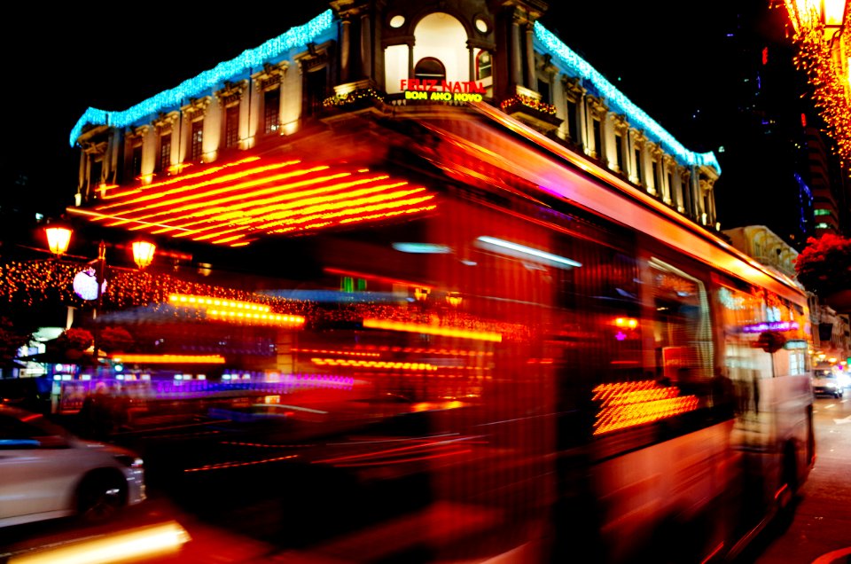 Light, Night, Bus photo