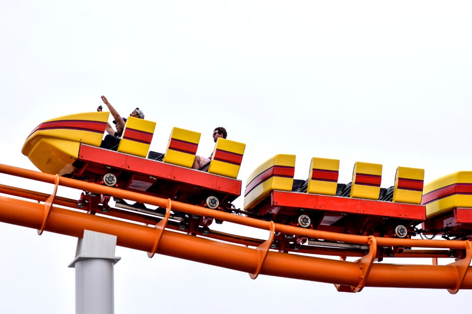people riding on rollercoaster