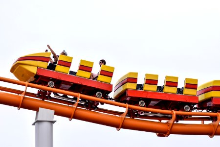 people riding on rollercoaster