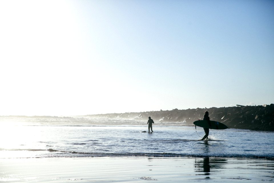 Surfer, Outdoors, Silhouette