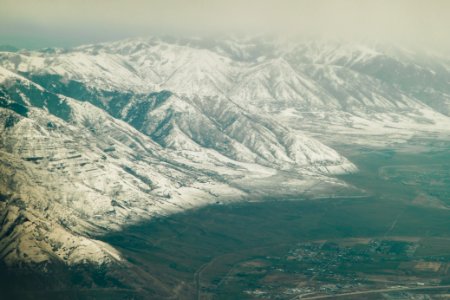 aerial view of mountain range photo