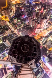 grey concrete buildings in aerial photography photo