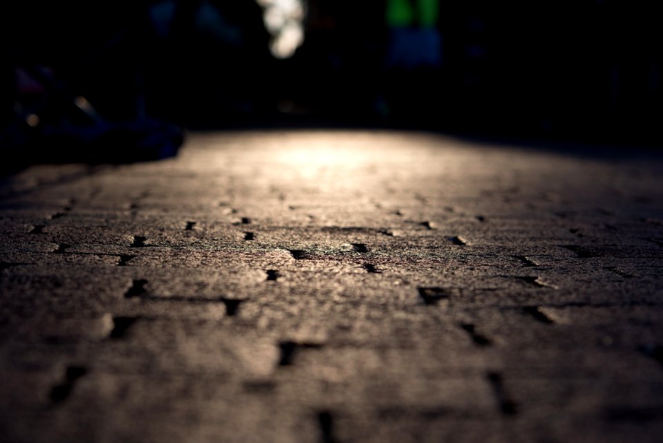 Sunset, Street, Bricks