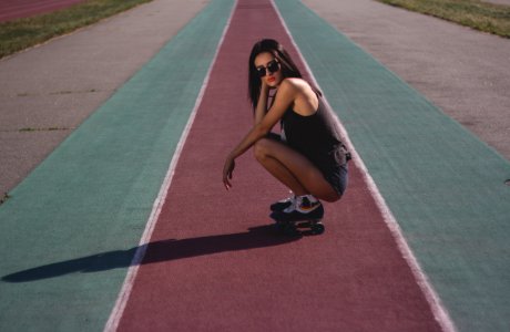 Girl, Stadium, Rollerskates