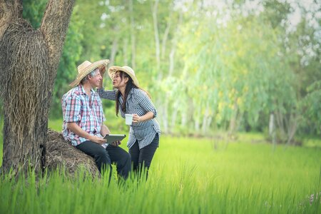 Care for woman laughing photo